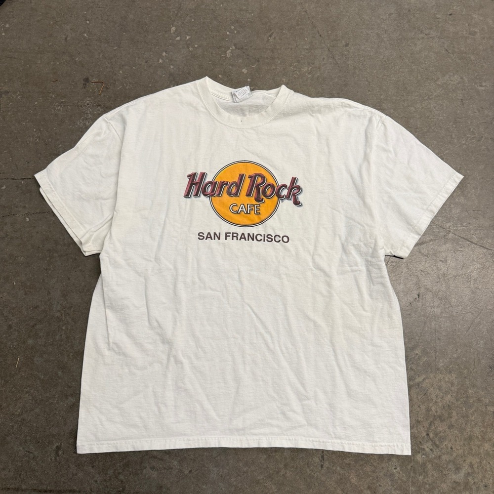 Hard Rock Cafe San Francisco Graphic T-Shirt Mens XL White Cotton Short Sleeve